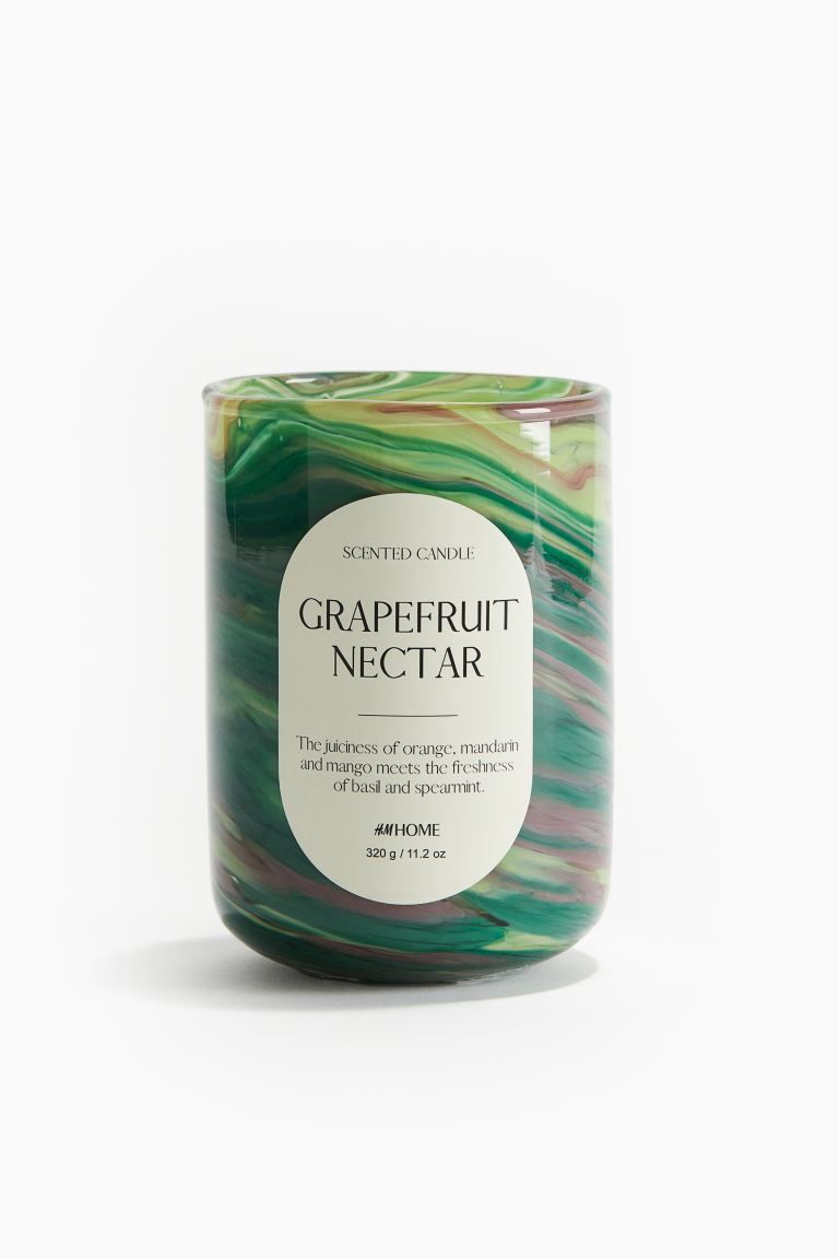 Scented candle in glass holder - Lime green/Grapefruit Nectar - Home All | H&M GB | H&M (UK, MY, IN, SG, PH, TW, HK)