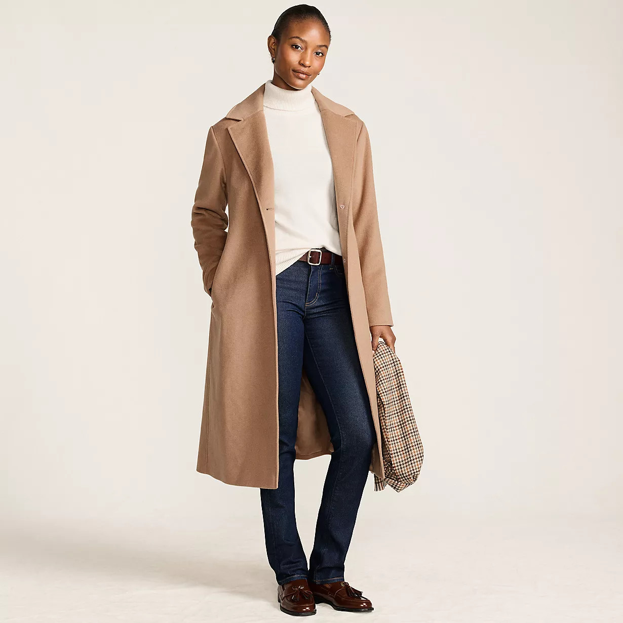 Women's Wool Wrap Long Coat | Lands' End (US)