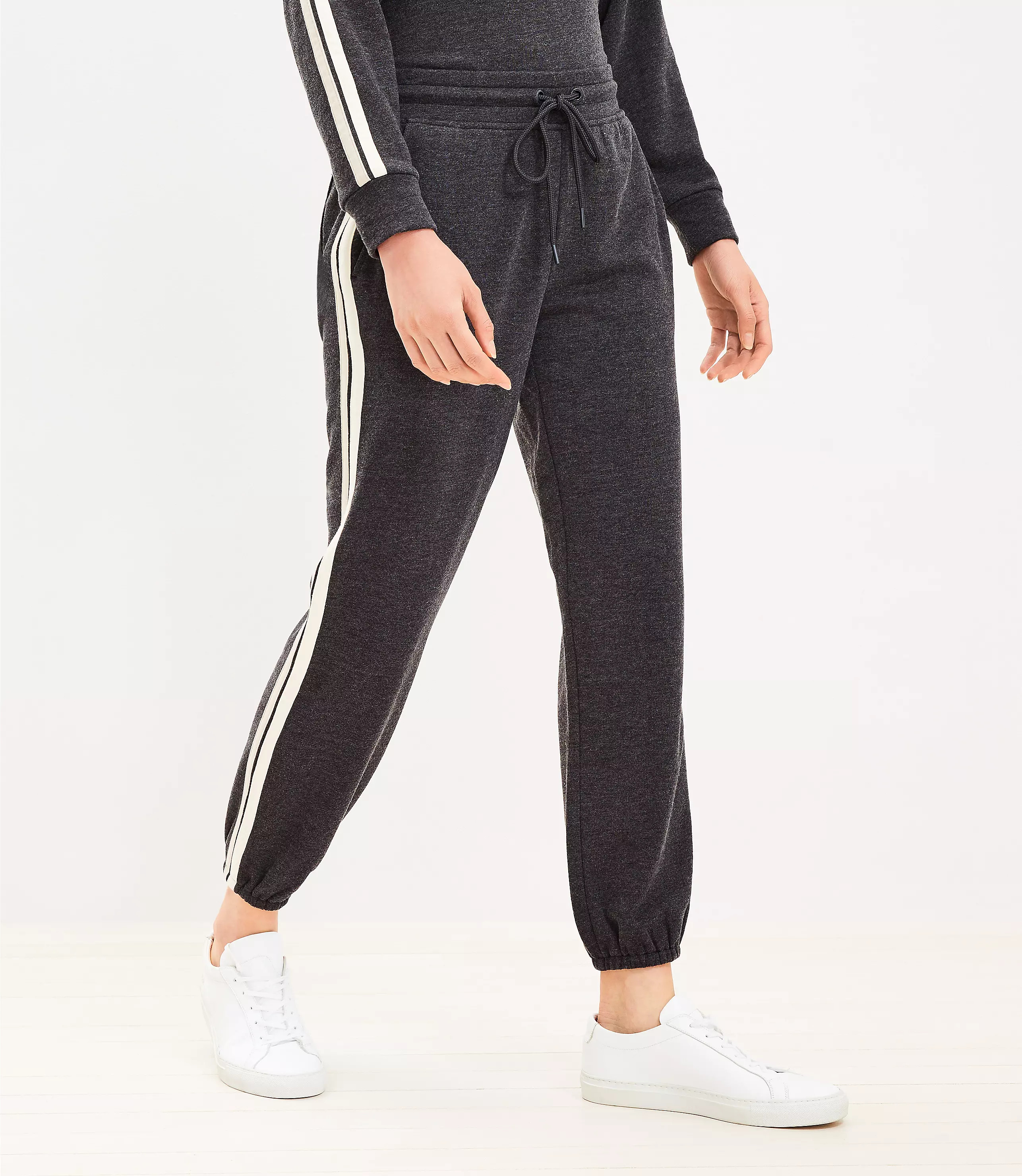 Lou & Grey Side Stripe Cozy Cotton Terry Joggers | LOFT