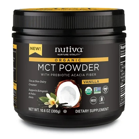 Nutiva organic mct powder with prebiotic acacia fiber, vanilla, 10.6 ounce | Walmart (US)
