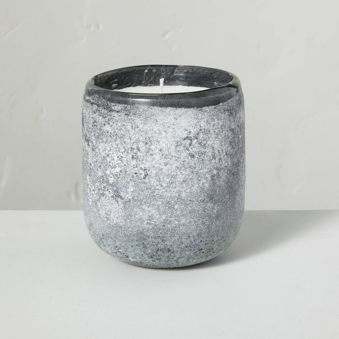 9oz Smoked Woods Textured Glass Seasonal Candle - Hearth &#38; Hand&#8482; with Magnolia | Target