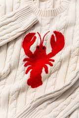 Lobster Cable Knit Sweater in Cream | Kiel James Patrick