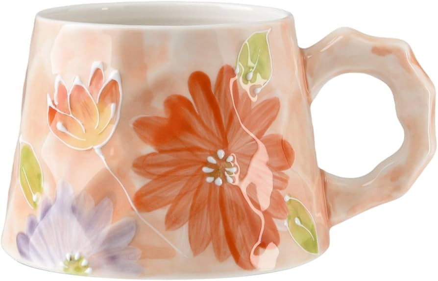Buketou 13oz ceramic mug, enlarged and thickened breakfast cup, suitable for spring, summer, autu... | Amazon (US)
