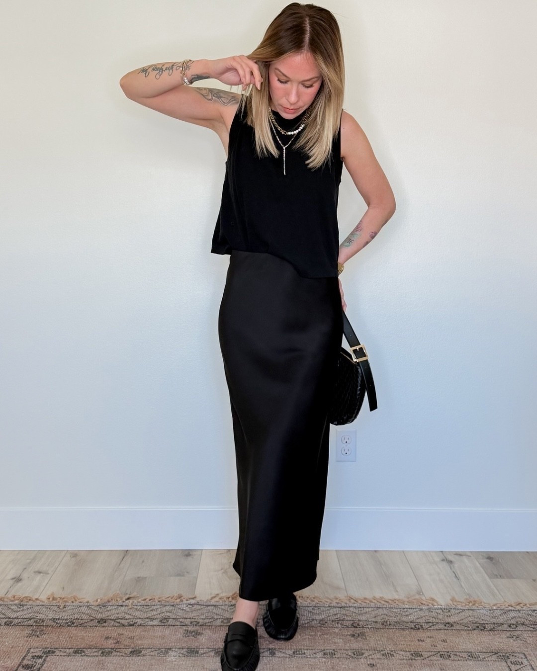M in the tank 
XS in the skirt

#LTKootd #LTKgrwm #LTKmomlife