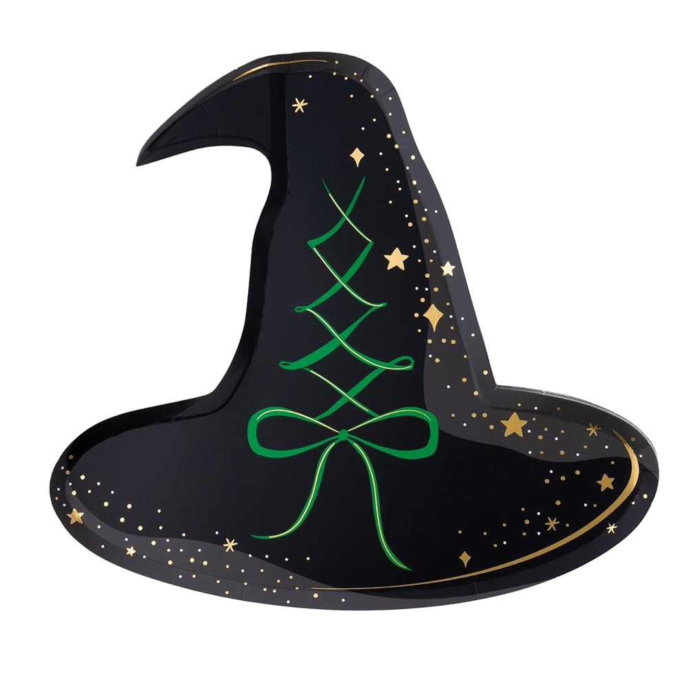 Bonjour Fete Black Witch Hat Large Paper Party Plates | Dessert Size | Premium Party Supplies | H... | Amazon (US)