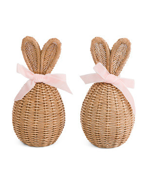 Set Of 2 Rattan Look Egg Figurines | Easter | Marshalls | Marshalls
