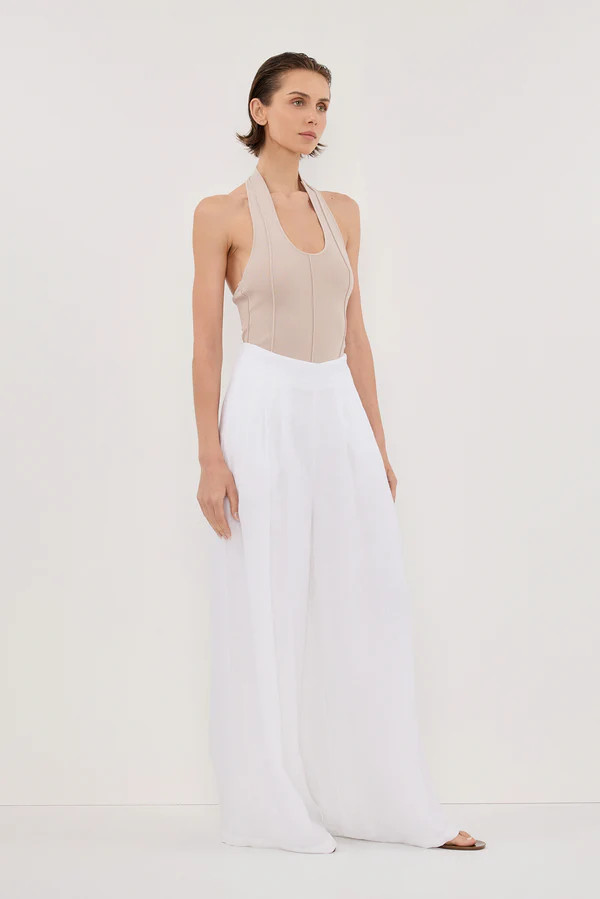 CODY WHITE WIDE LINEN PANT | DISSH