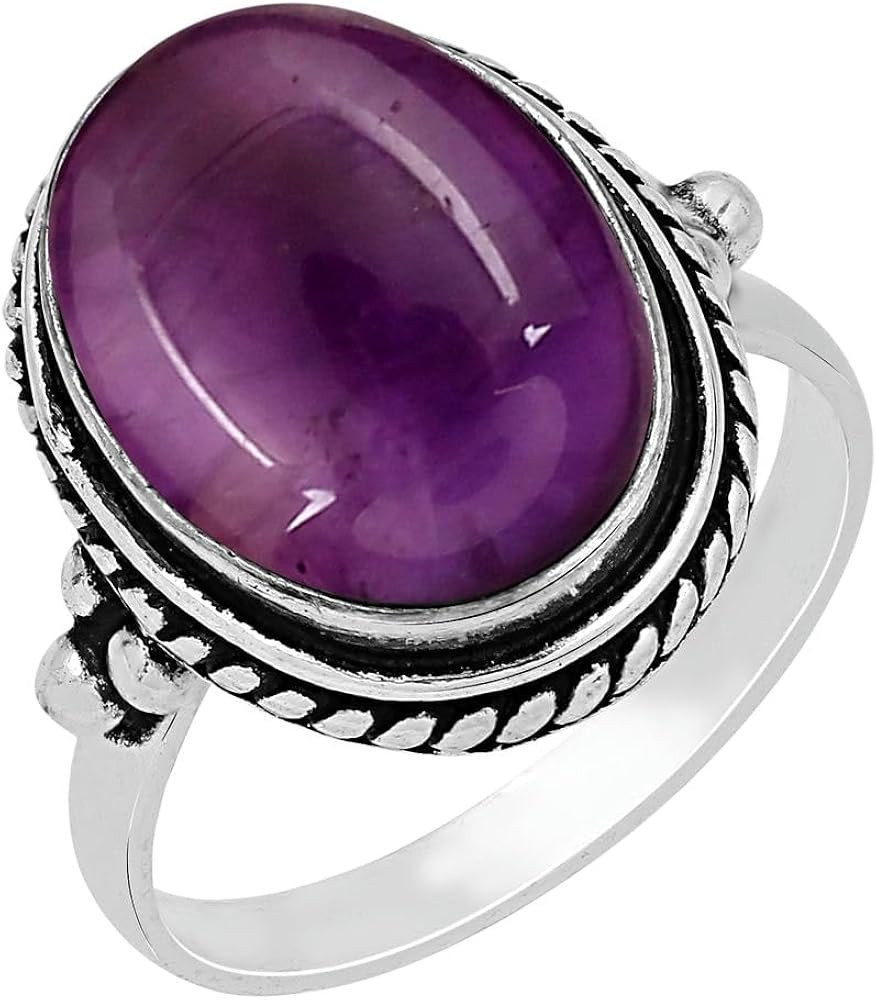 Sterling Silver Plated Handmade Statement Rings For Women, Southwest Bohemian Birthstone Ring Jew... | Amazon (US)