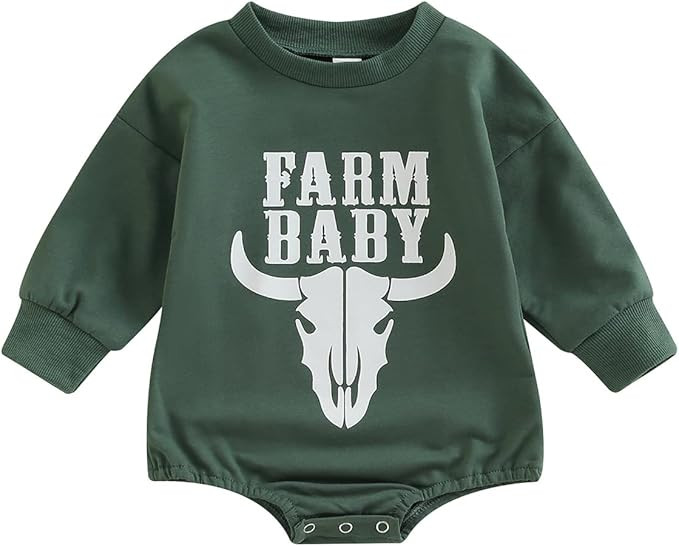 Infant Baby Boy Girl Clothing Fall Long Sleeve Sweatshirt Romper Bodysuit Cow Print Onesie Outfit... | Amazon (US)
