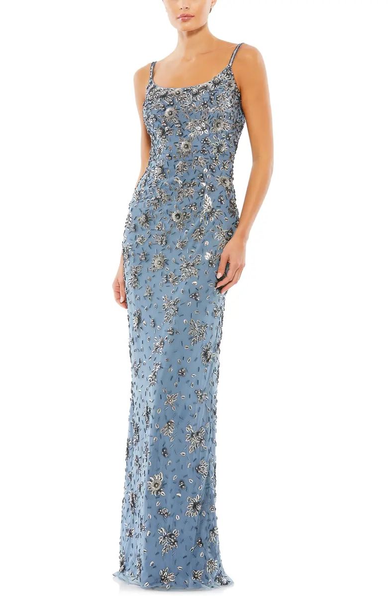 Floral Beaded Column Gown | Nordstrom