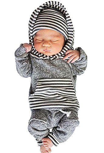 Newborn Baby Boy Girl Warm Hoodie T-shirt Top + Pants Outfits Set Kids Clothes | Amazon (US)