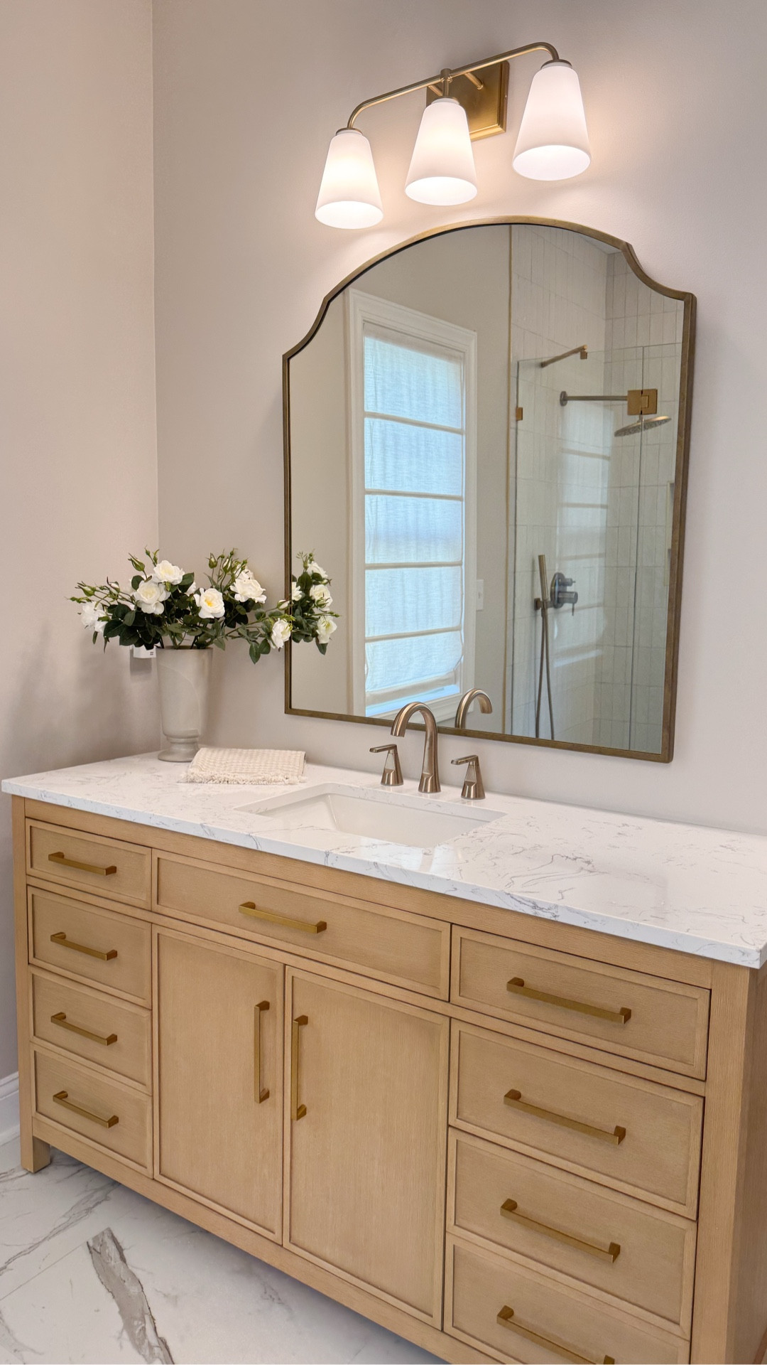 One of my favorite projects to date - giving this primary bathroom the most beautiful glow up. 

All my designs are completed 100% virtually. Currently booking for February and beyond - please feel free to reach out secure your spot. 🤍

Bathroom design? Primary bathroom, vanity, mirror, tile

#LTKHome