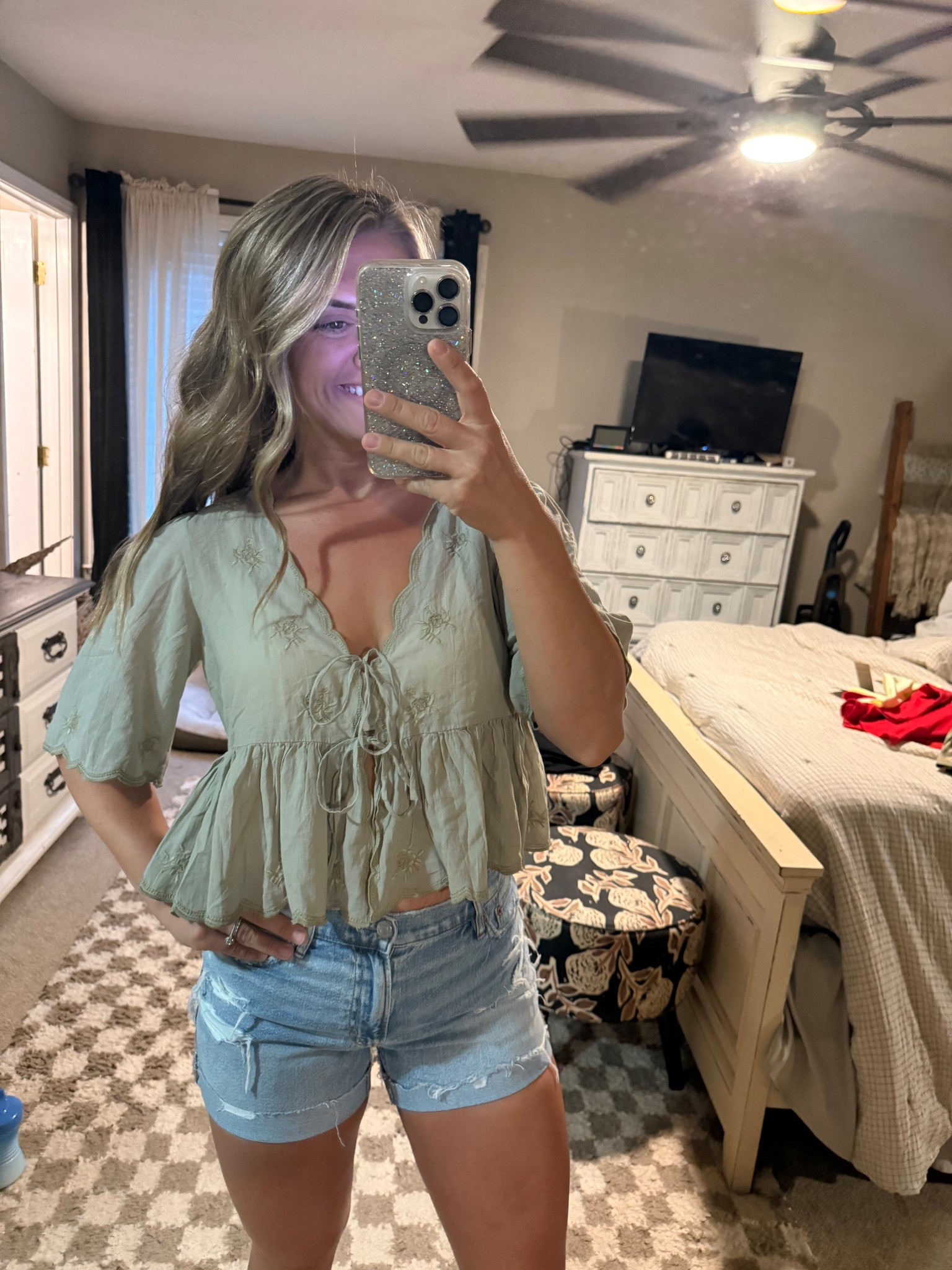Wearing a smalk in the top and size 2 in the shorts 

#LTKPetite #LTKSeasonal #LTKStyleTip