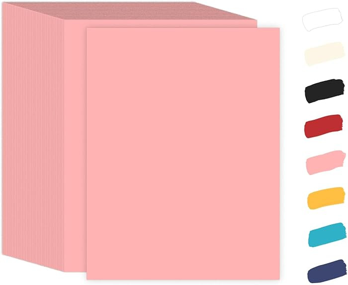 50 Pack Pink Cardstock 8.5 x 11 65lb Paper, Goefun Pink Card Stock Printer Paper for Arts & Craft... | Amazon (US)