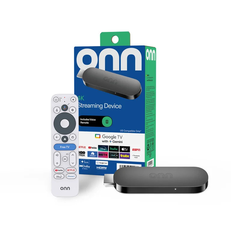 onn 4K Streaming Device, Google TV with Gemini (NEW 2026 Model) - Fast Streaming, Ultra HD, 8GB S... | Walmart (US)