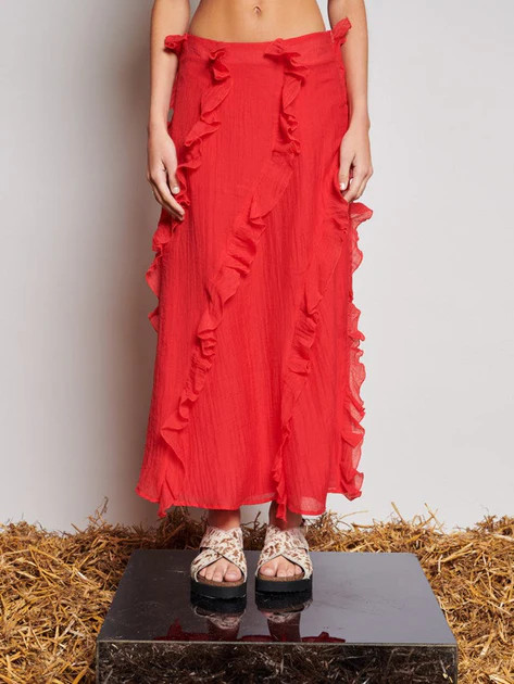 Ghospell  Wynn Flounced Midi Skirt | Sister Jane (UK)