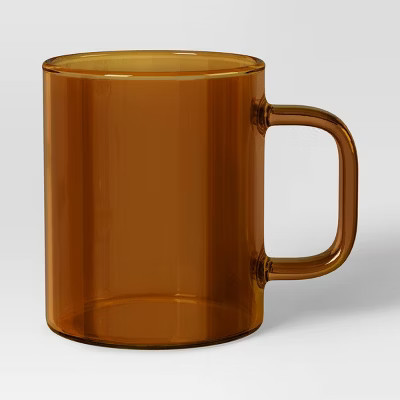 14oz Borosilicate Glass Mug Translucent Yellow - Room Essentials™: Coffee Cup, Microwave & Dishwasher Safe | Target