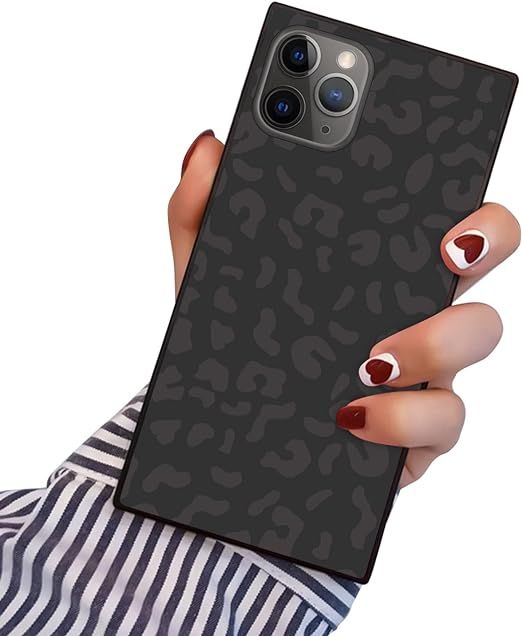 PERRKLD Compatible for iPhone 13 Pro Case Square Black Leopard Animal Print Design for Women Gril... | Amazon (US)