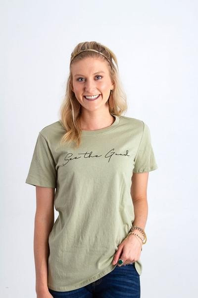See The Good Graphic Tee for Women in Sage | Glik's