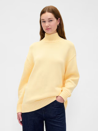 100% Cotton Oversized Mockneck Sweater | Gap (US)