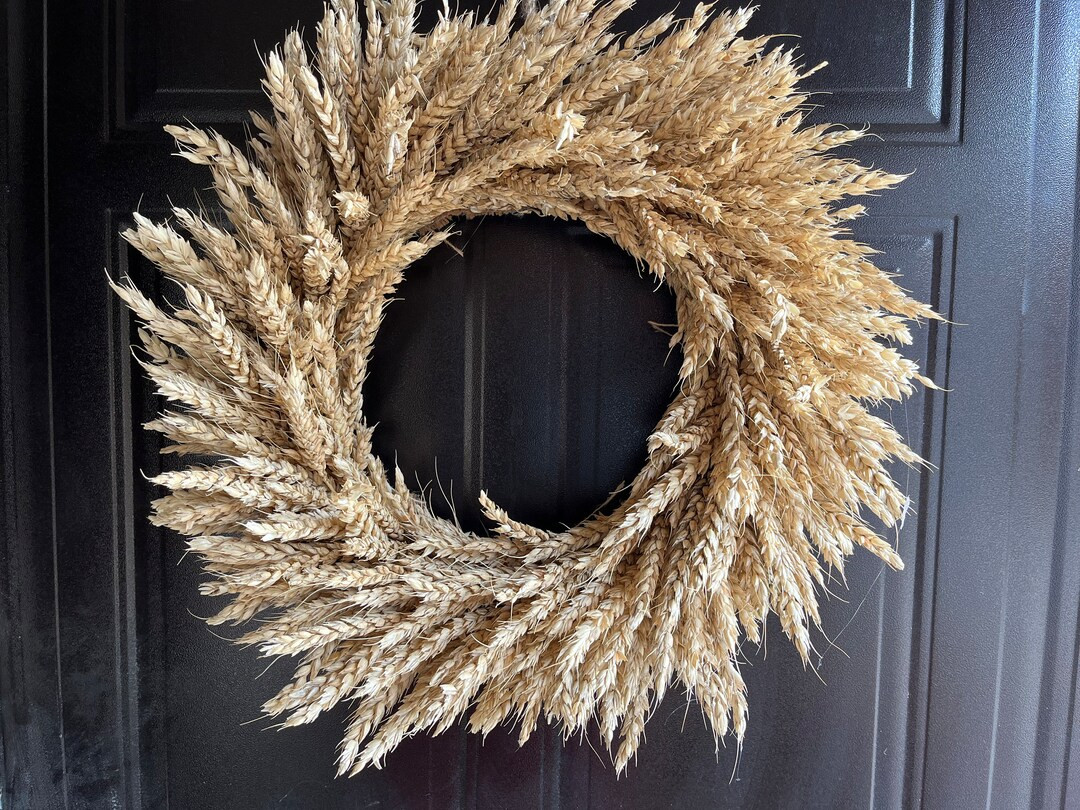 Wheat Wreath, 470 Stems, Rustic Farmhouse Decor, Bakery Decor, Front Door Summer Door Decor, All ... | Etsy (US)