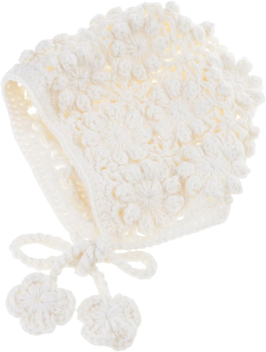 Classical Crochet Bandana Hair Scarf Double Purpose Head Wrap Headwear Soft Texture Hairband for Newborns Girls Knitted | Amazon (US)