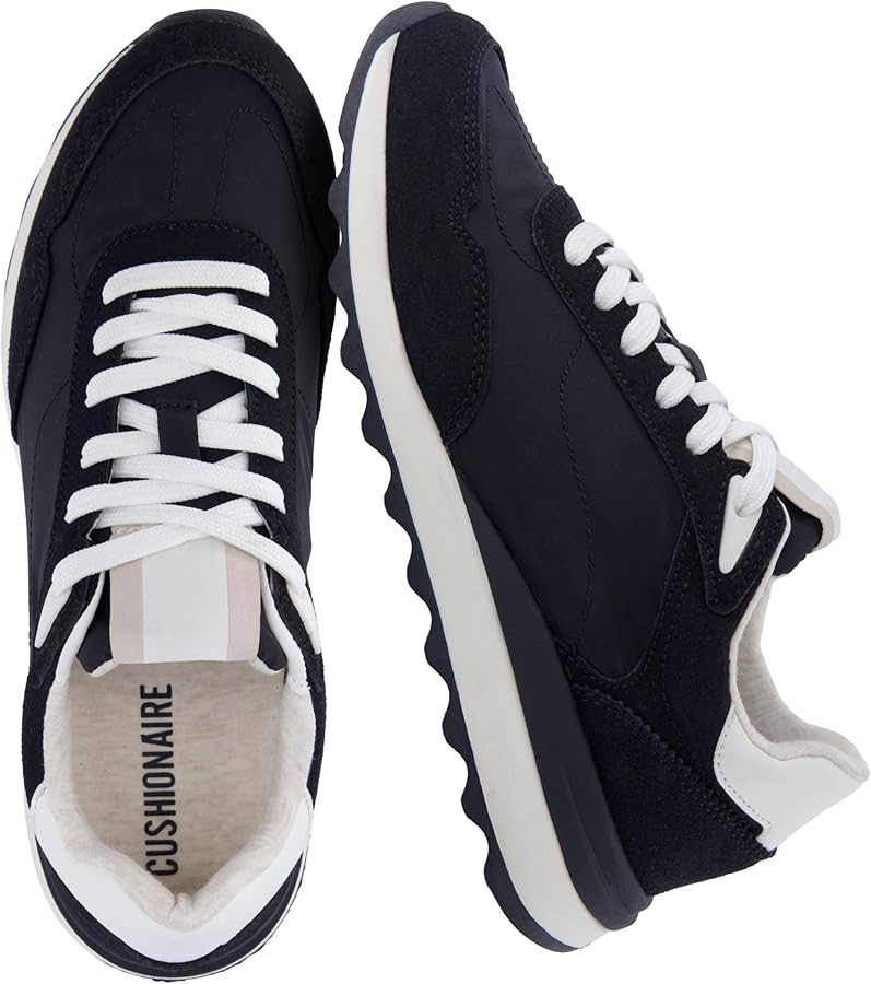 CUSHIONAIRE Women's Kicks lace up Nylon Sneaker +Comfort Foam, Wide Widths Available | Amazon (US)