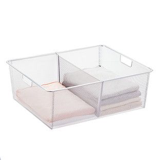 elfa 17" 1-Runner Mesh Drawer Dividers Platinum Pkg/2 | The Container Store