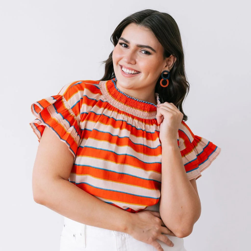 Hidalgo Stripe Flutter Top | Sunshine Tienda