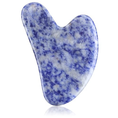 Gua Sha Facial Tools Natural Gua Sha Jade Stone for Face Skincare Facial Body Acupuncture for SPA Blue Point | Amazon (US)