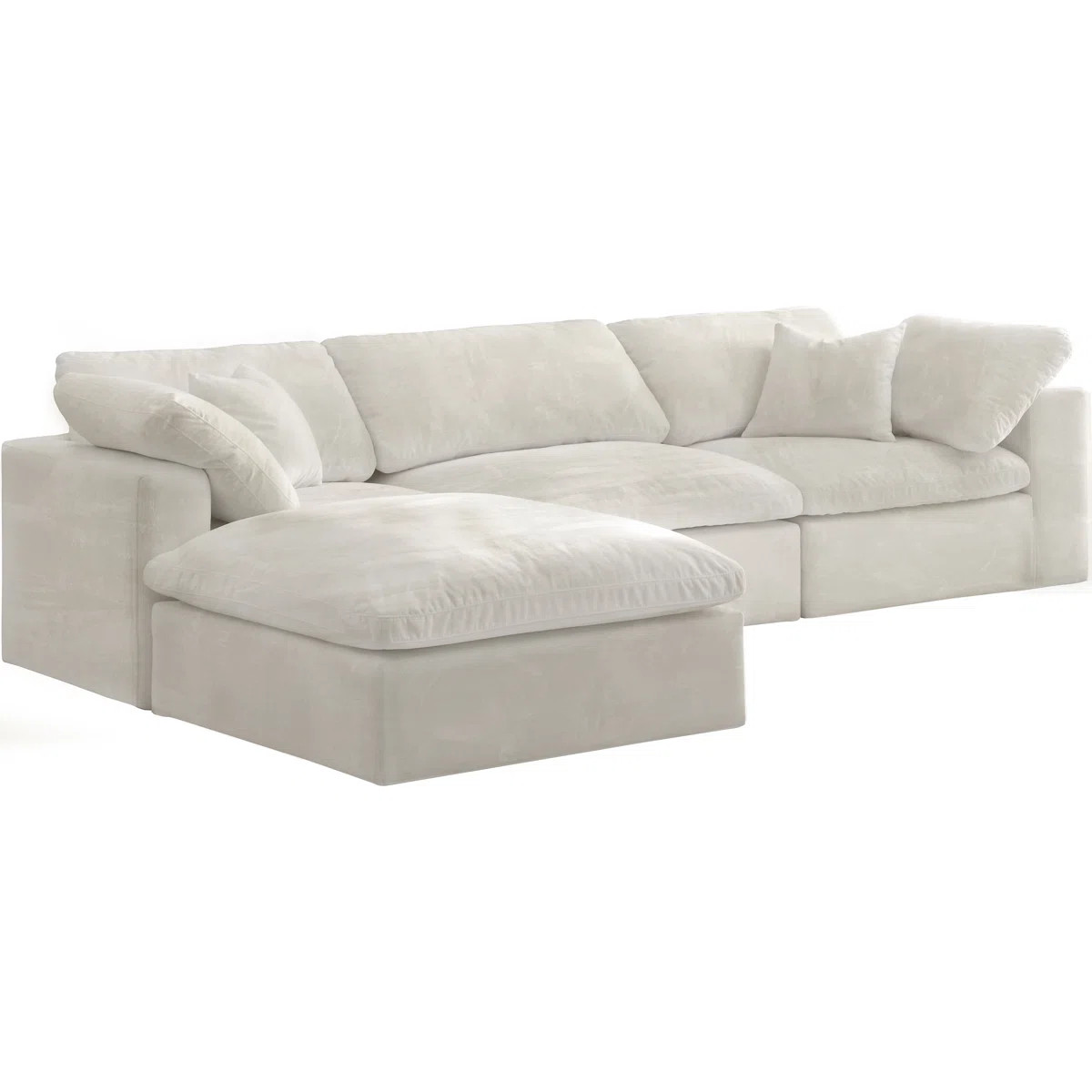 Millersburg 4 - Piece Velvet Sectional | Wayfair North America