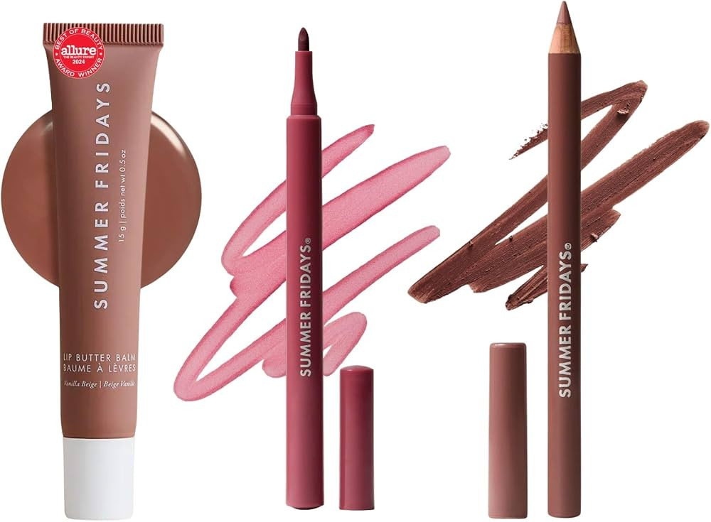 Summer Fridays Flushed Lip Stain Liner, 12hr Wear & Transfer-Proof (Rosette + SoftLine Lip Liner ... | Amazon (US)