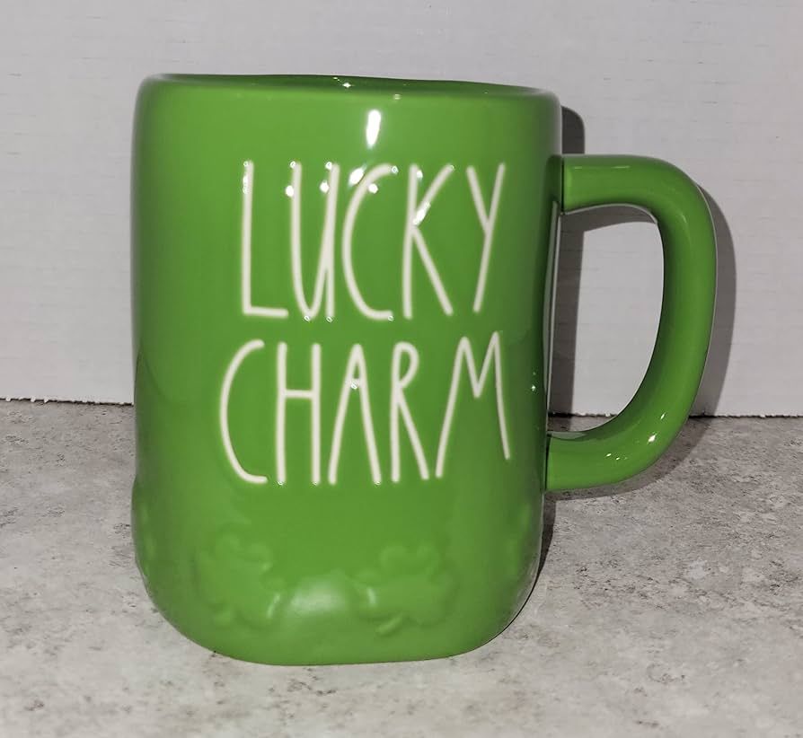 Rae Dunn Lucky Charm Green Ceramic Mug (St. Patrick's Day) | Amazon (US)