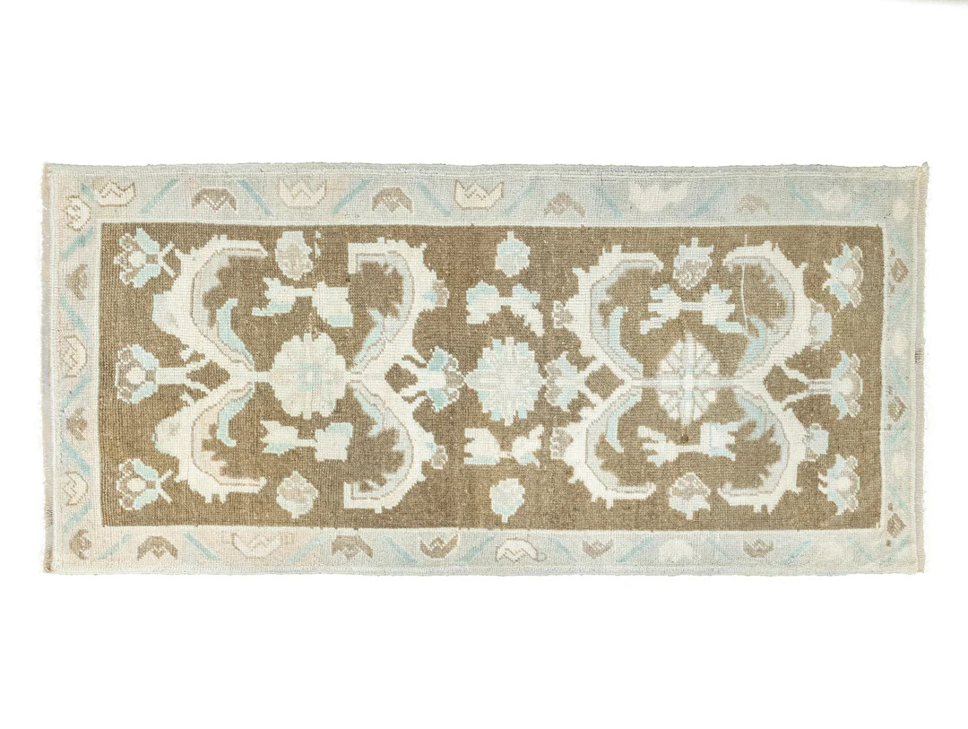 Turkish Bathroom Rug / Short Oushak Runner / Muted Rug / Bath - Etsy | Etsy (US)