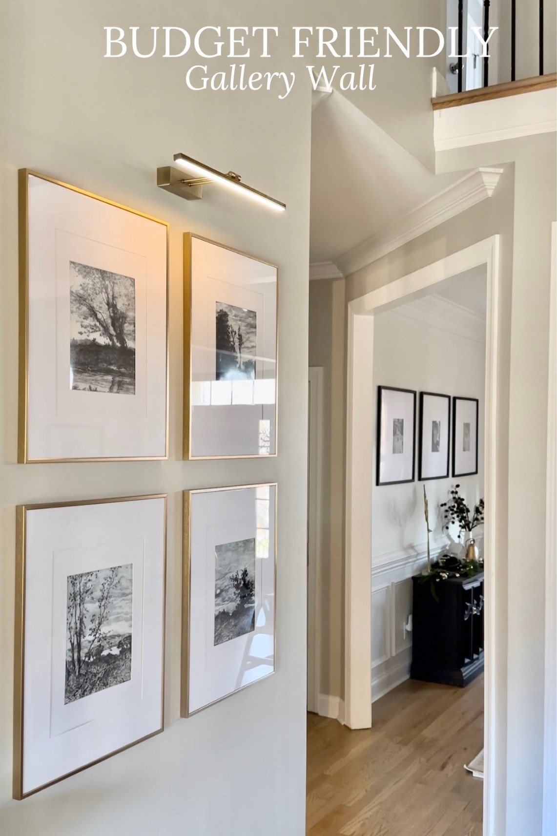 Budget Friendly Gallery Wall! 

These frames are just $17.98 a piece and are sleek and modern with their thin metal frame and double mat! They are 16x20 frames with 8x10 pictures.

I found the vintage drawing prints off Etsy for $7 and then topped i”the gallery wall off with this battery powered light that I found from Amazon for $35! 

This wall is a walkway in our living room behind our sofa and was sitting bare for a while.  I have it a quick touch up of paint as it’s a high traffic area before hanging these and I think it’s totally elevated this space!

Home Decor | Accent Wall | Gallery Wall | Gallery Frames | Home Design | Interior Design | Budget Friendly 

#LTKfindsunder50 #LTKhome #LTKsalealert