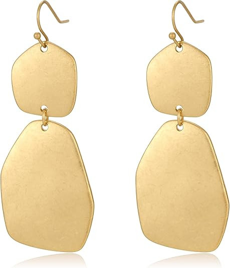 Gold Dangle Earrings for Women Trendy Vintage Gold Chunky Geometric Drop Hypoallergenic Statement... | Amazon (US)