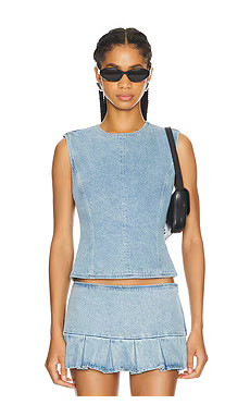LIONESS Countryside Top in Classic Denim from Revolve.com | Revolve Clothing (Global)