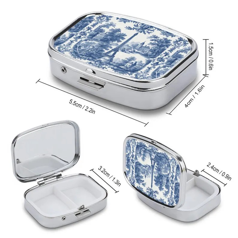 French Toile Pill Box: Vintage Style Metal Tablet Organizer | Etsy (US)