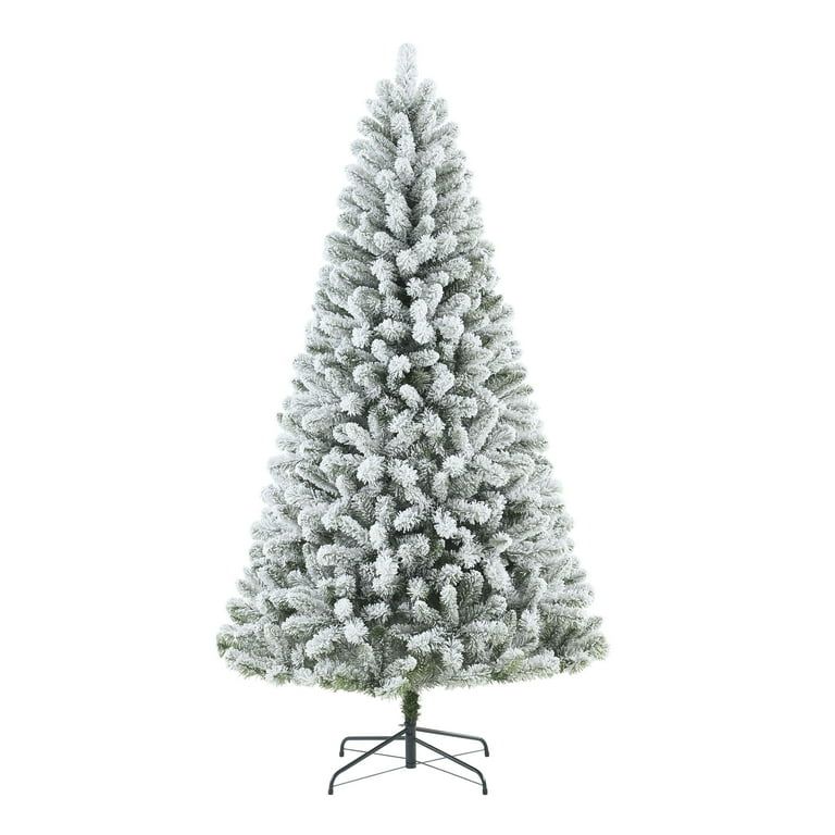 Holiday Time 6.5ft Pre-Lit Flocked Frisco Pine Artificial Christmas Tree, 250 color changing LED,... | Walmart (US)