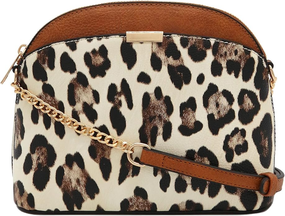 FashionPuzzle Leopard Paisley Print Small Dome Crossbody with Chain Strap | Amazon (US)