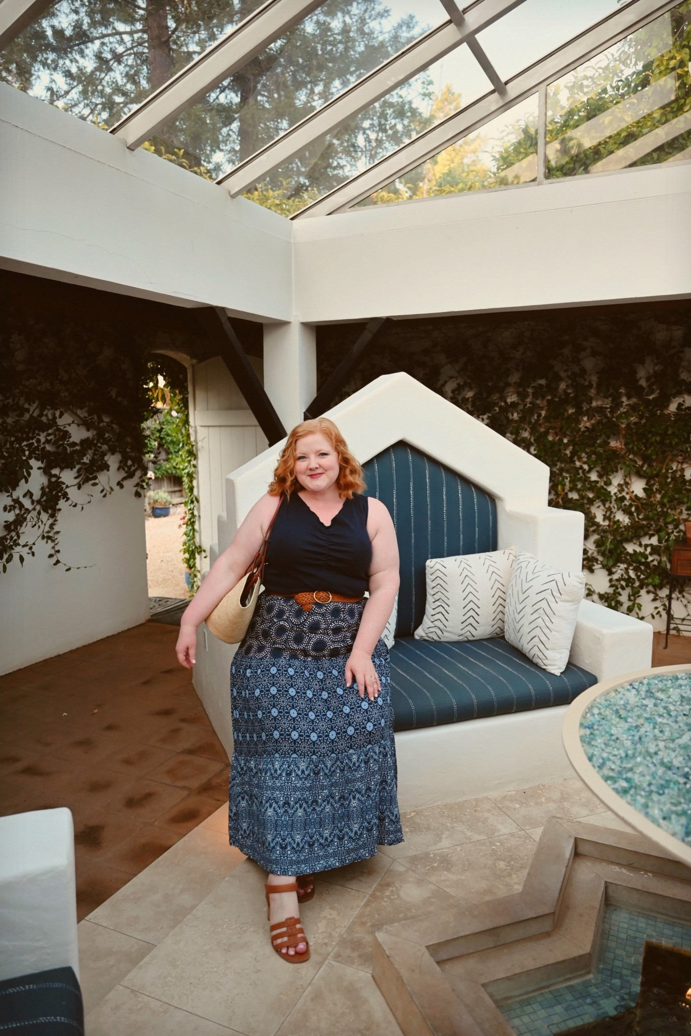 Printed Maxi Skirt Outfit Idea 💙 35% OFF this top + skirt with code LIZULLA

Size 16, size 18, plus size, Ulla Popken, vionic wide fit sandals, Sezane Justine bucket bag, braided belt

#LTKPlusSize #LTKItBag #LTKShoeCrush