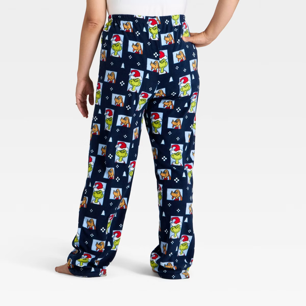 Women's The Grinch Print Fleece Holiday Matching Family Pajama Pants - Navy Blue XS | Target