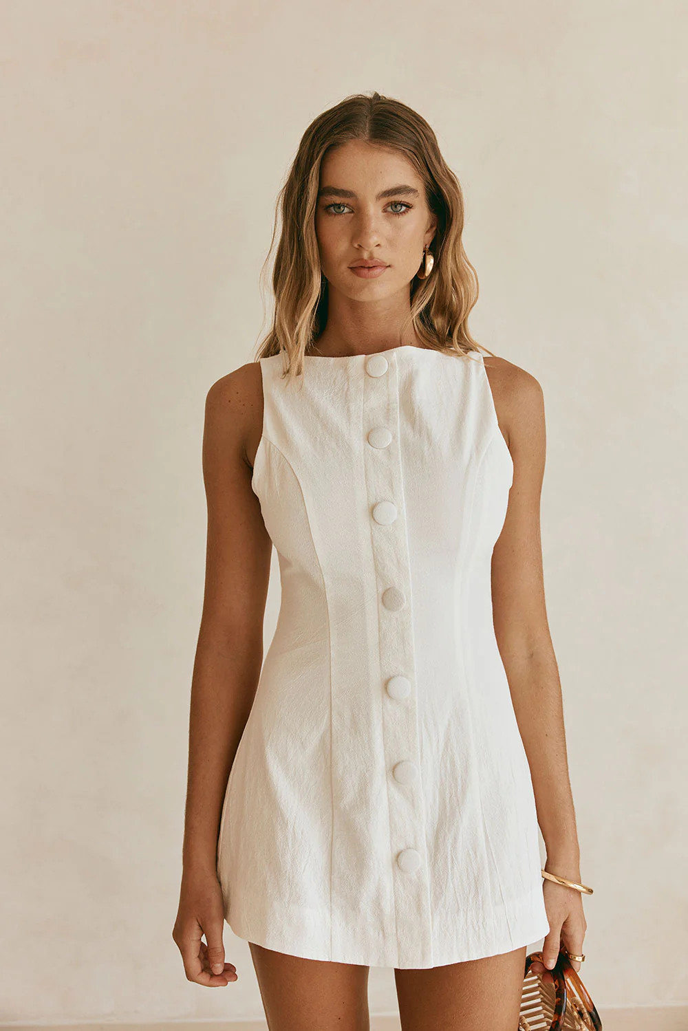 White Button Mini Graylee Dress | Sabo Skirt AU