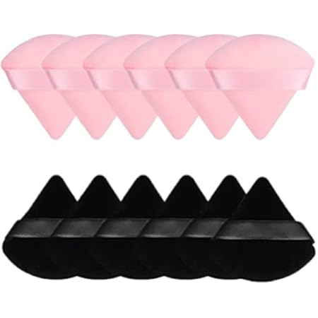 Pimoys 12 Pieces Powder Puff Soft Face Triangle Makeup Puffs for Loose Powder Body Cosmetic Foundati | Amazon (US)
