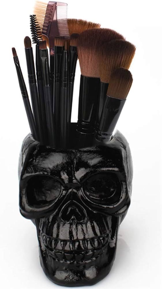 Amazon.com: Nicee Skull Pen Holder,Skull Makeup Brush Holder,Pen Holder,Dressing Table Office Des... | Amazon (US)