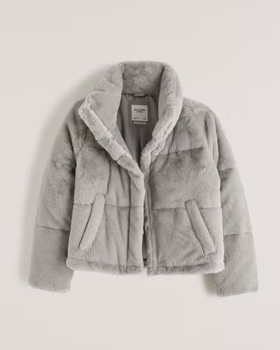 Women's A&F Faux Fur Mini Puffer | Women's Up To 50% Off Select Styles | Abercrombie.com | Abercrombie & Fitch (US)