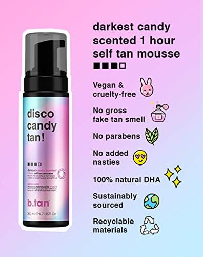 b.tan Self Tanner Mousse - Disco Candy Tan - Candy Scented Party Proof Self Tanner for Fast, Dark... | Amazon (US)