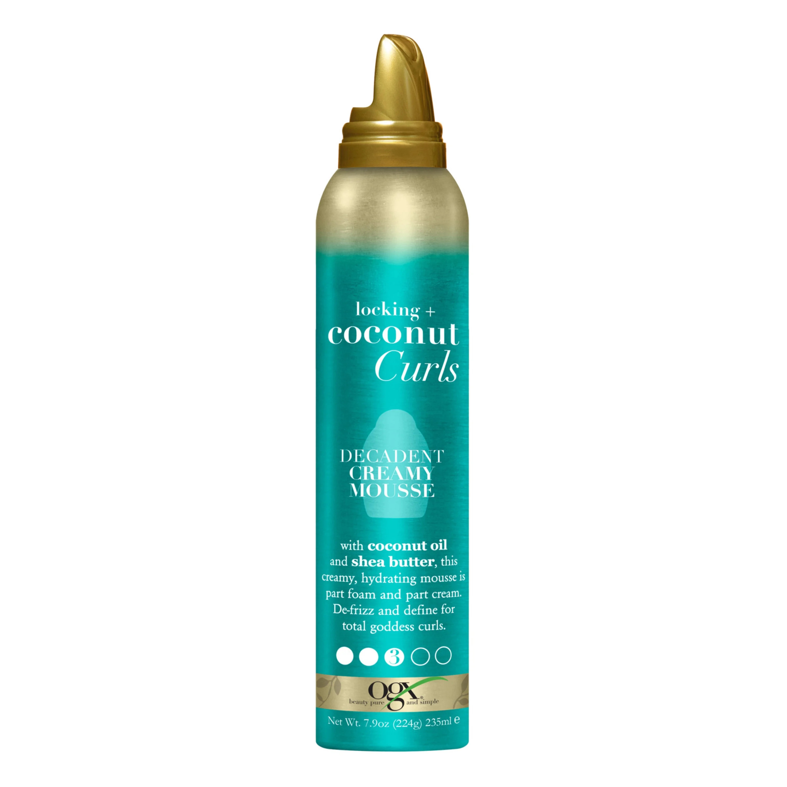 OGX Locking + Coconut Curls Enhancing Decadent Creamy Hair Styling Mousse, 7.9 oz | Walmart (US)