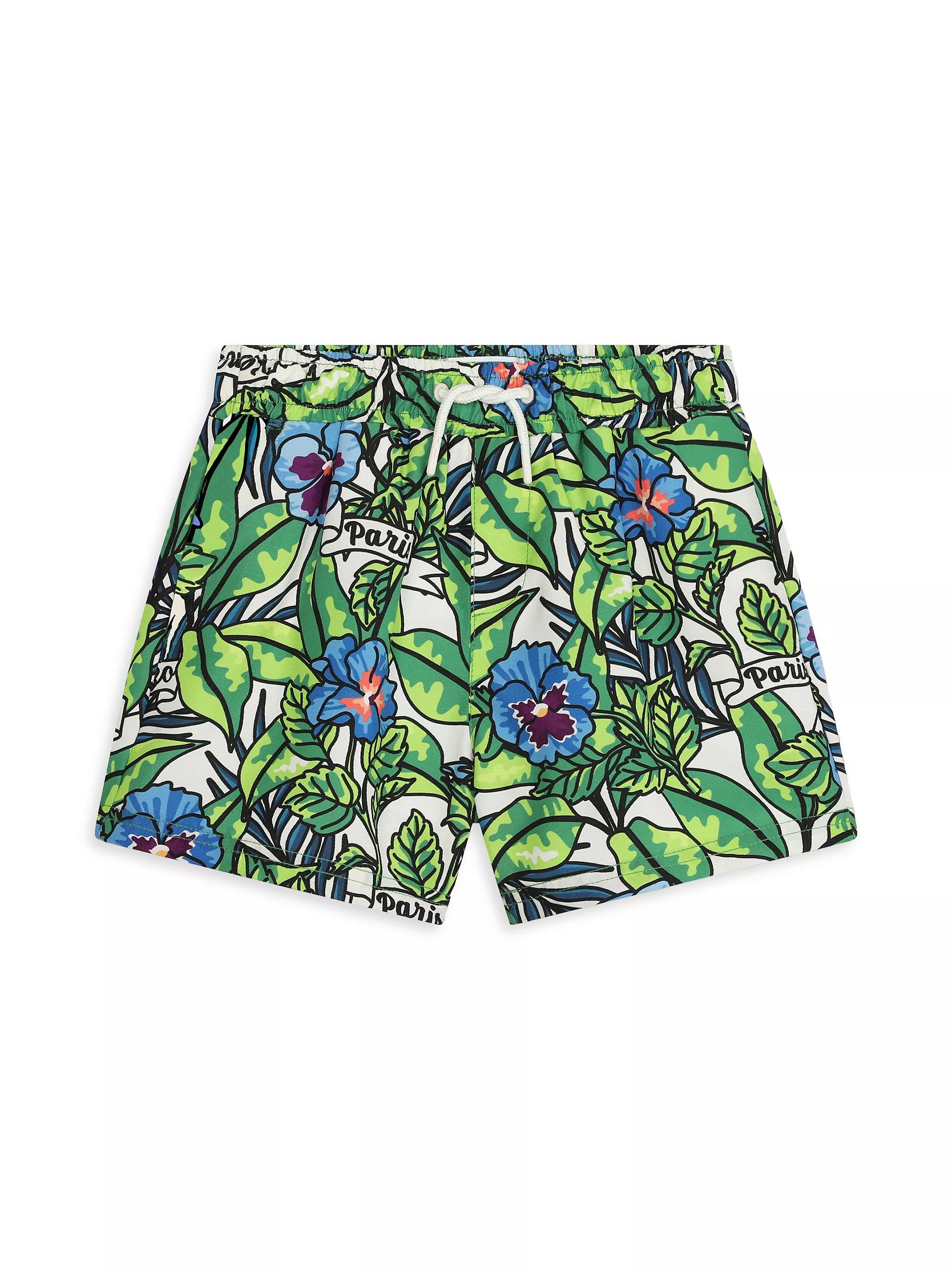 Little Boy's & Boy's Logo Floral Swim Shorts | Saks Fifth Avenue