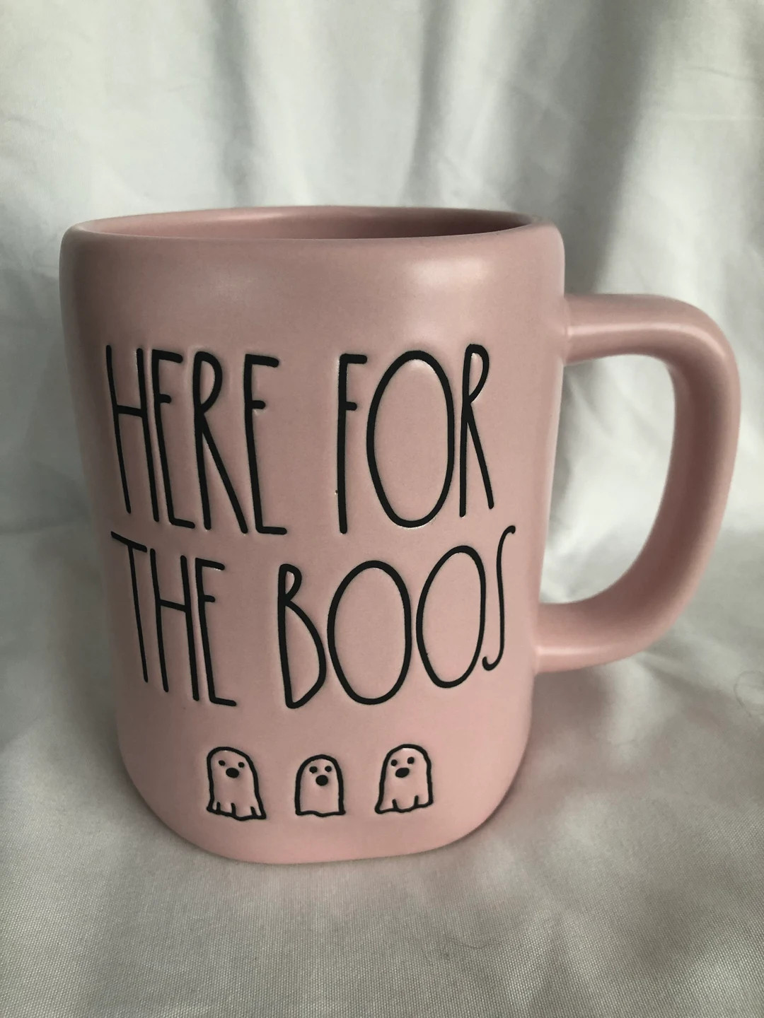 Rae Dunn Pink Halloween Mug Here For The Boos w/ 3 Ghosts No Damage Never Used | Etsy (US)